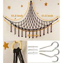 2pcs Mesh Storage; Soft Corner Hanging Net, Stuffed Animal Storage Hammock Net, Large Size Adult Toy Hammock, Hanging Storage Rack, Home Decor, Boys Room Decoration, Cute & Fun Gift - Multicolor - View 3