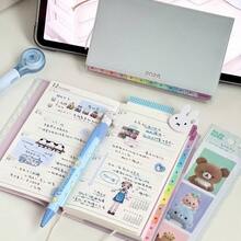 2026 Rainbow Index Leather Planner | Monthly & Weekly Planning Notebook, Single Page Diary, 365 Days, Wirebound, Dated, For Time Management Notes, Suitable For Adults, Self-Discipline Check Diary - A6 - View 6