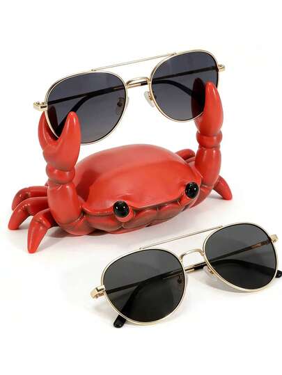 1pc Crab Shaped Decorative Ornament Holder, Phone Holder, Pen Holder, Glasses Holder, Makeup Brush Holder, Can Be Used As A Pen Cup, Desktop Storage Decoration, Room Decoration, Home Decoration, Various Scenes, Stable Anti Slip Design, High Load-Bearing Capacity, Hands-Free, Practical Multi-Purpose Holder