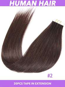 20英寸20片装女士胶带式接发片 - 真人发丝，金色，每片50克/1.76盎司，隐形自然，柔顺直发，发尾浓密，真人发丝易于佩戴和造型（#1B #2 #4 #613）16 18 20英寸 - 彩色 - 查看 19