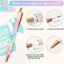 3pcs Vibrant Glitter Ballpoint Pens, Designed For Precise Writing. These Creative Retractable Metal Pens Are Suitable For Office Use, Gift-Giving, And Writing. - 3pcs - View 3