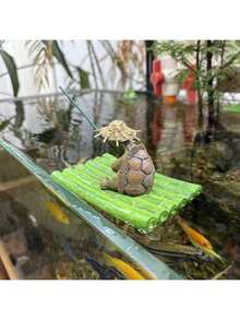 1件趣味十足的树脂乌龟刺猬钓鱼雕像，适合户外花园、庭院、水景、池塘装饰，是理想的礼物之选，可作乌龟装饰、刺猬装饰、万圣节装饰和圣诞节装饰。送礼佳品。 - 烏龜岸邊釣魚 - 查看 3