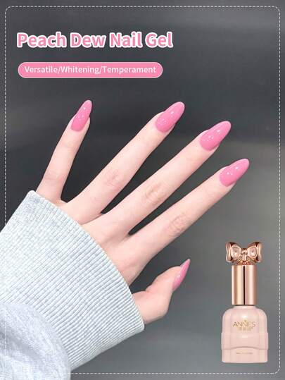  ANNIES 蜜桃露美甲凝胶 - 持久亮白粉色指甲油，百搭美甲凝胶，适用于美甲沙龙和家庭使用，UV/LED 固化，10ml