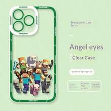 1个Minecraft手机壳，苦力怕/游戏角色液态硅胶防震全包保护壳，兼容苹果系列，游戏风格 - 多色 - 查看 6