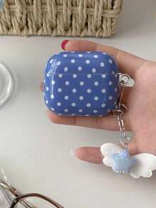 Ốp tai nghe Pro 3 phong cách tối giản Hàn Quốc chấm bi đen trắng, phù hợp với thế hệ thứ 3, vỏ bảo vệ, mặt dây chuyền hình trái tim dễ thương, chống rơi cho thế hệ thứ 4. - Màu xanh lam - Xem 6