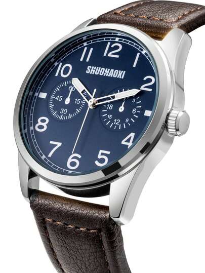 1 件男士商务休闲多功能运动石英表，适合日常佩戴和送礼