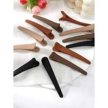 NEW12pcs/Set Multicolor Large Size Hair Clips For Women's Everyday Hairstyling Hair Styling Tools Hair Accessories - 黑色 - 查看 2