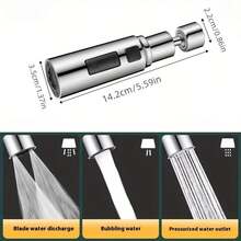 三合一防溅厨房浴室水龙头，360°旋转，三种出水模式，适用于厨房和淋浴间，银色和黑色可选。 - A - 查看 4