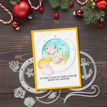 创意圆形和鱼形模具，DIY剪贴簿相册和压花模板，贺卡制作工具，卡片纸切割工艺品，礼品卡制作模板模切。 - 銀色 - 查看 5