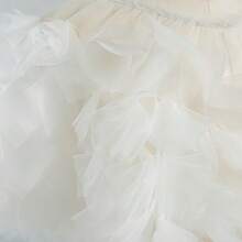 1pc White Mesh Bridal Shawl, Versatile Floral Decor For Wedding Dress, Stage Performance - White - View 7