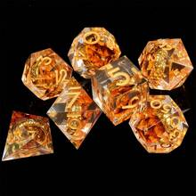 High-End RPG Inspired Sharp-Edged Polyhedral Dice Set, Suitable For Role-Playing Games - Orange - View 1