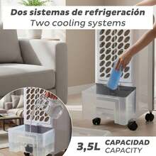 Interior Máy điều hòa 80W, 26x24x57cm, trắng/xám, bình chứa 3.5L, 3 tốc độ, xoay 360° - Trắng và xám - Xem 6