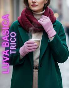 Lilas Inova Unisex Thick Wool Glove Autumn Winter High Quality - Baby Pink - View 5