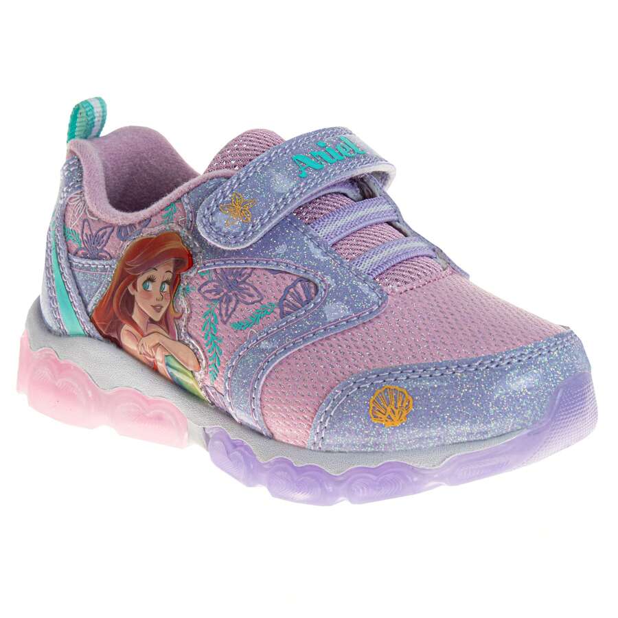 Disney Fashion Sneakers Girls' LightUp Ariel Design Fun Easy Hook & Loop Play Ready (Toddler Sizes 6-10/ Little Kid Sizes 11-12) - Màu tím - Xem 1