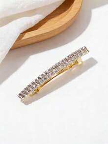 1件装时尚精致女士水晶发夹，花朵图案，水钻发夹，伴娘发饰 - 彩色 - 查看 3