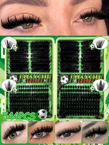 Football Cheerleader DIY Cluster Lashes, C/D Curl Mixed, Dramatic Cat Eye Effect, Natural Eye Enlargement, Manga Lashes, Fluffy & Long, For Game Day Daily Wear & Celebrations - C/D MIX - View 14