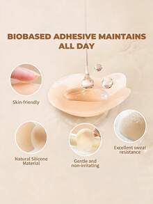 Áo ngực vô hình dán silicon - Miếng che đầu nhũ hoa thân thiện với da, áo ngực không dây phù hợp cho đám cưới và trang phục hở lưng. - Nhiều màu - Xem 6