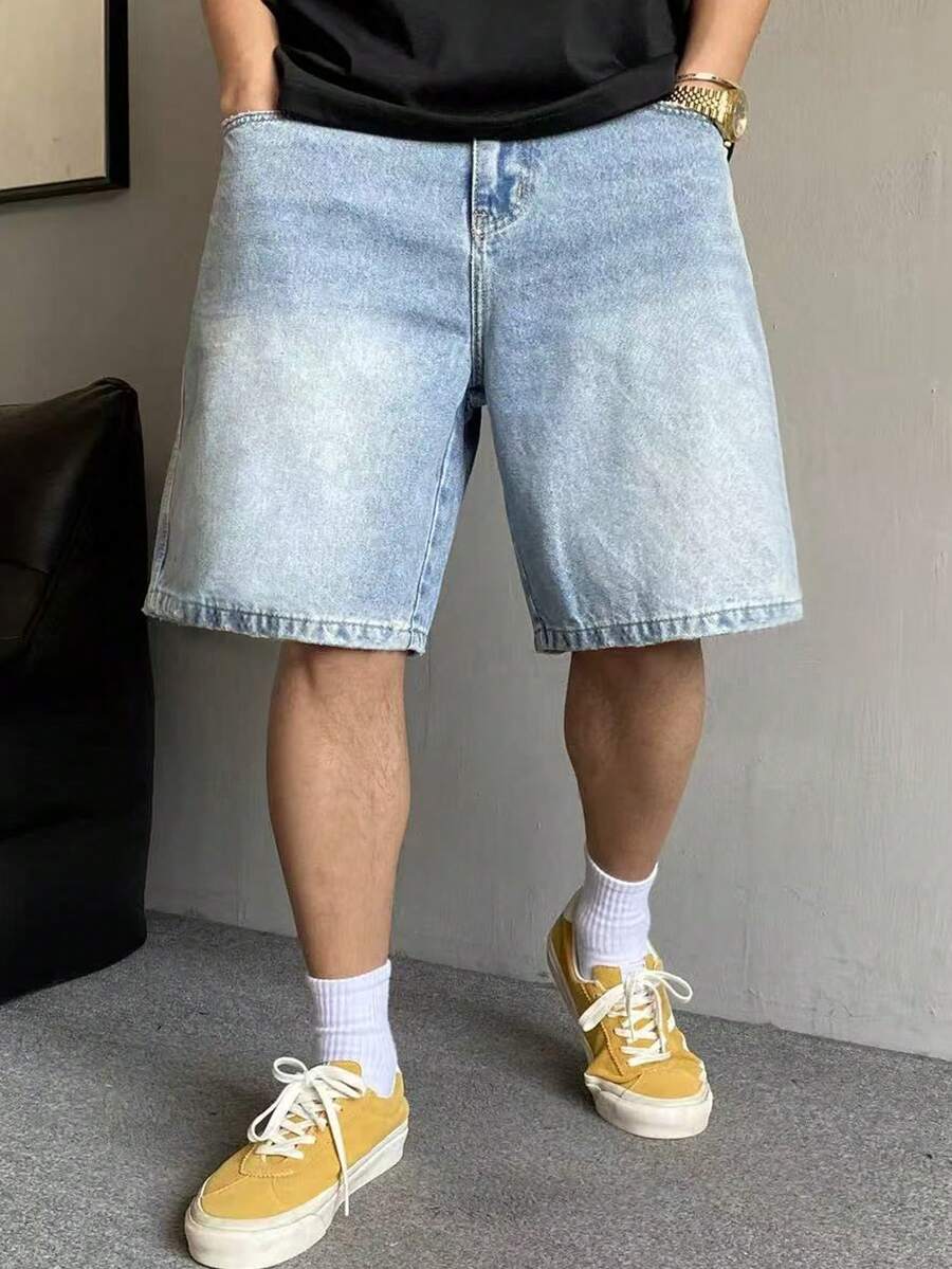 Casual Denim Shorts, Minimalist & Fashionable For Teen Boys - Light Wash - View 1