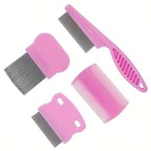 4-Piece Flea And Tick Comb, Dog And Cat Grooming Comb, Hair Grooming Set, Suitable For Small, Medium And Large Pets - Multicolor - View 6