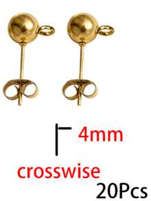 20pcs Stainless Steel 4 5 6 8mm Round Ball Stud Earring Loop Hooks Posts Earrings Back For DIY Jewelry Making Supplies Wholesale - Earrings - View 13