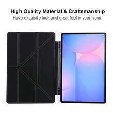 适用于 Galaxy Tab S11 Ultra 2025 (14.6 英寸)/S11/S10+ 12.4 英寸/S10/S9+ 12.4 英寸/S9/A11+/A11/A9+/A9/A8/A7/S6 的透明亚克力平板电脑保护套，采用笔槽设计，支持智能休眠/唤醒功能，休闲/简约风格 - 黑色 - 查看 6