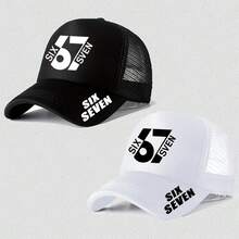 5pcs/2pcs/1PC Fashion Unisex Adjustable Snapback Baseball Cap - Lightweight And Breathable Mesh Hat Featuring '67' Number Print, With An Adjustable Strap For Men And Women - Multicolor - View 17
