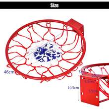 COSTWAY Basketball Rim, 18" Replacement Wall Mounted Outdoor Basketball Hoop With 12 Standard Loops, Tear Resistant PE Net, For Indoor And Outdoor Hanging - A - 查看 9