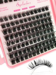Rikuaild Large Capacity Cluster False Eyelash Book, Containing 384 Cluster Eyelashes, D-Curl Naturally Curled Moderate Length Lashes, Suitable For Travel And Vacation As A Large Capacity Eyelash Extension Beauty Tool - D - View 5