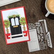 Creative Door And Plant Pot Dies, DIY Scrapbooking Album And Embossing Stencil, Greeting Card Making Tool, Card Paper Cutting Crafts ,Gift Card Making Template Die Cuts. - Silver - View 5