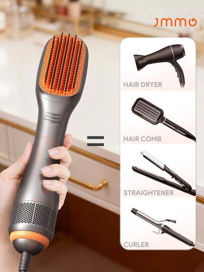JMMO HAIR Straightener Brush, Hot Comb, Heated Hair Tool For Smoother, Negative Ions Hair Straightening Brush With Less Frizz, Hot Brush Straightener For Effortless Styling & Shine, No Tugs, NoTangles & No Snags Curling Brush,Thermal Straightening Brush, Graduation Birthday Holiday Summer Fall Autumn Y2K Fancy Fashion Women Makeup Cosmetic Party Beach Travel Camping Outdoors