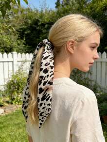 1件时尚豹纹发圈，优雅女孩发带 - 彩色 - 查看 1