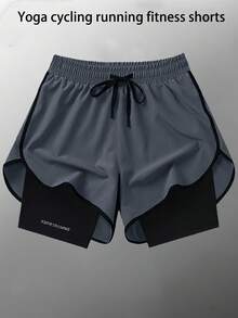 2pcs Women's Summer Sports Shorts, Built-In Shorts To Prevent Exposure, Suitable For Yoga, Cycling, Training, Fitness, Running - Multicolor - View 3