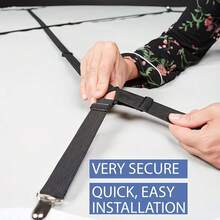 2个装可调节床单固定夹三角弹力床罩夹，金属夹头，适用于桌布、沙发套，黑色尼龙编织，建议手洗 - 兩邊四夾 - 查看 9