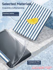 Stripes And Lemons Tablet Protective Case,Compatible With 9.7/10.2/10.5/10.9/12.9/Pro 11, 10th Gen,Compatible With Samsung Galaxy Tab S6 Lite 10.4 Inch,Compatible With Kindle Paperwhite 12th Gen 2024,Kindle (11th Generation) 2022 Release,Soft Anti-Fall Protection,Smart Stand/Automatic Wake Up/Sleep,An Excellent Festival Gift. - Multicolor - View 7