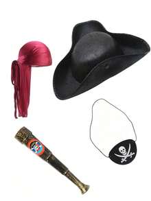 Unisex Brown Sailor Pirate Hat Triangular Cap Fashion Captain Hat Performance Costume Fun Hat Masquerade Cosplay Prop Pirate Hat Pirate Bandana Pirate Eye Patch Performance Prop Holiday Costume Prop - Pirate Hat - View 6