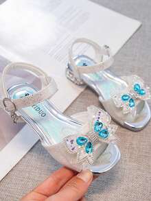 Giày sandal cao gót dự tiệc thanh lịch cao cấp dành cho bé gái, sandal cao gót hở mũi, giày dự tiệc thoáng khí và nhẹ, sandal thủ công cao cấp, giúp bạn thể hiện vẻ quý phái. - trắng - Xem 4