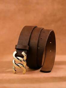 这款休闲百搭的女士腰带配有金色搭扣，可搭配牛仔裤、休闲裤、西裤或裙子。简约的黑/棕色腰带适合日常佩戴，并且可调节。 - 彩色 - 查看 11