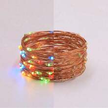 Guirnalda de luces solares para exteriores, cortas, con luces intermitentes de luciérnaga, 4,9 m, 50 LED, para decoración de jardines y patios, multicolor Requiere 1-2 días de exposición al sol para carga inicial - colores - Ver 6