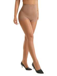 1 đôi quần tất định hình gợi cảm dành cho nữ, có chức năng kiểm soát vùng bụng và nâng mông, kiểu dáng tối giản, màu trơn trong suốt. - Nhiều màu - Xem 12