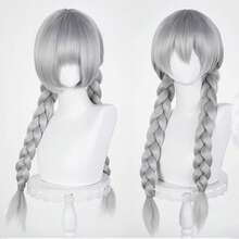 39英寸长直发新款电影版朱迪兔假发长灰色合成动漫万圣节派对耐热假发 - 灰色 - 查看 4
