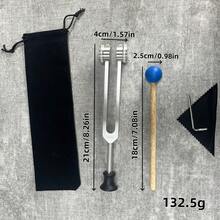 1件套铝制音叉套装 - 多功能瑜伽放松工具，包含一个可敲击发出标准音量声音的小槌，提供多种频率音叉可选 - 彩色 - 查看 9