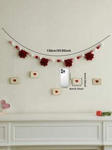 1 Stück künstliche Rose Herz Umschlag Fahne Hängedekoration, romantische Hochzeitssaison Dekoration, Liebesbrief Fahne, Garnknäuel Anhänger, elegante Heimdekoration, Kamin Hintergrund Hängedekoration, Hochzeit Verlobungsfeier Dekoration, süße Paar Zimmer Präsentation, Foto Hintergrund Dekoration - Verschiedenfarbig - Übersicht 5