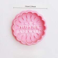 经典复古图案饼干模具蕾丝心形圆形长方形黄油饼干切割器自制3D浮雕压模烘焙工具 - 粉色 - 查看 7