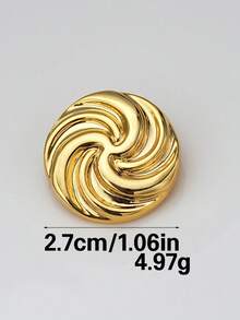 10pcs Metal Decorative Buttons, Exquisite Swirl Design, Suitable For Coats, Sweaters, Suits, Uniforms, Cardigans And DIY Craft Decoration, Fashionable Sewing Accessory, Textured Metal Buttons - Multicolor - View 7