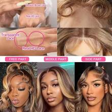 13x4 13x6 HD Lace Front Wigs Human Blended Hair 26 Inch #4/27 Honey Blonde Ombre Highlight Body Wave Human Frontal Hair Wig 200 Density 12A 5x5 Glueless Wigs Lace Front Wigs Pre Plucked Glueless Frontal Wig For Women - SP4/27 - View 8