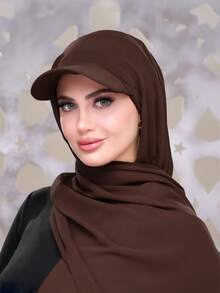 1pc Summer Baseball Cap With Scarf, Chiffon Cap Scarf Combo, Lightweight Breathable Versatile Sun Protection Hat, Suitable For Summer Religious Gatherings, Fashionable Middle Eastern Style - Multicolor - View 20
