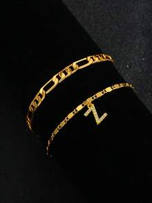 Vòng tay chữ cái mạ vàng 18K đính đá Cubic Zirconia | Món quà hoàn hảo cho bạn gái - Vòng tay chữ cái mang tên Tình yêu - Xem 21