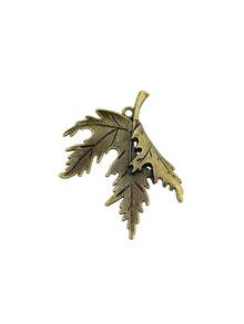 2 mặt dây chuyền hình lá 55x45mm dùng để làm trang sức DIY, vòng cổ, móc khóa, dây điện thoại, vòng tay, phụ kiện làm đồ thủ công. - Lá - Xem 5