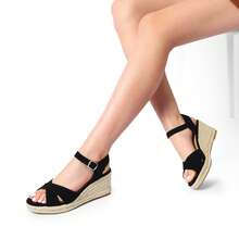 Women Platforms & Wedge Sandals - Black and White - View 10