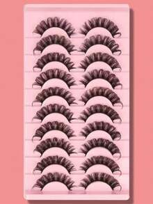 Himirell Separated False Eyelashes, 10 Pairs 15mm Natural Cute Russian Curled Eyelashes - Black - View 5